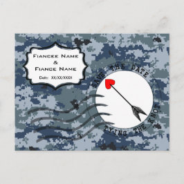 Postal De Anuncios USN Navy Fecha de Guardado y Flecha