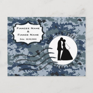 Postal De Anuncios USN Navy Fecha de Guardado y Novia y Novio