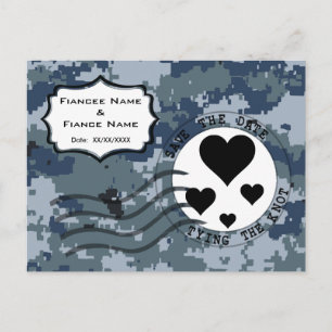 Postal De Anuncios USN Navy Fecha de reserva y corazones