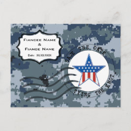 Postal De Anuncios USN Navy Save the Date and Star