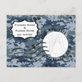 Postal De Anuncios USN Navy Save the Date & Novio y Novia