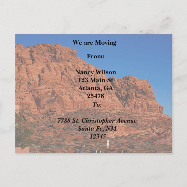 Postal De Anuncios Valle del Fuego (Anverso)