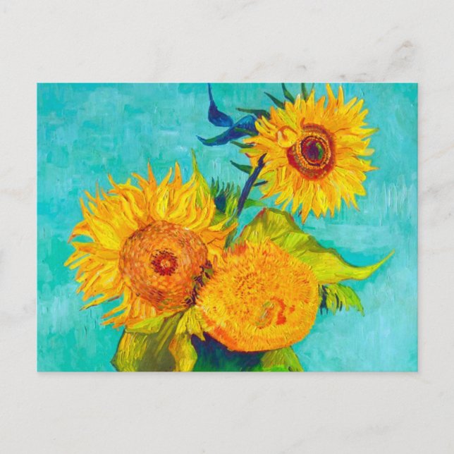 Postal De Anuncios Van Gogh Sunflowers (Anverso)