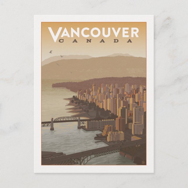 Postal De Anuncios Vancouver Canadá | Guarda la Fecha (Anverso)
