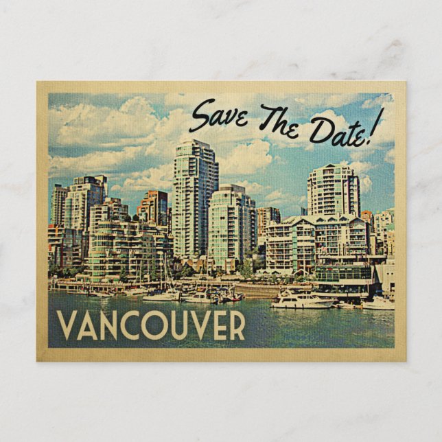 Postal De Anuncios Vancouver Save the Date Canada (Anverso)