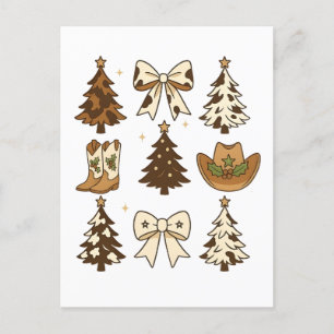 Postal De Anuncios Vaquero navidad bota Papá Noel Occidental