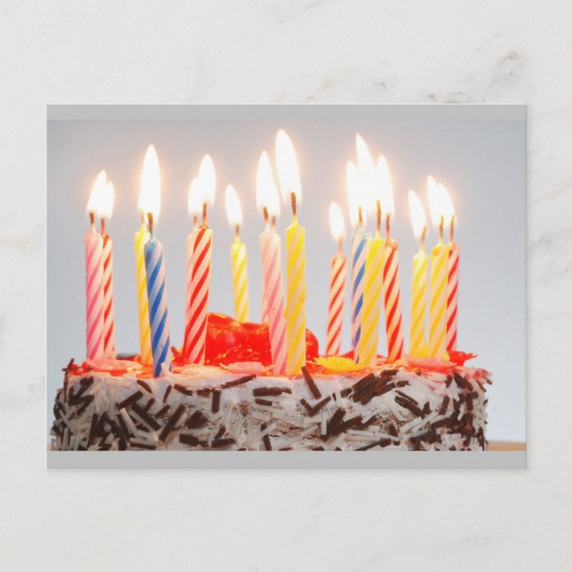 Postal De Anuncios Velas felices de cumpleaños (Anverso)