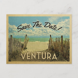 Postal De Anuncios Ventura Beach Vintage Guardar La Fecha