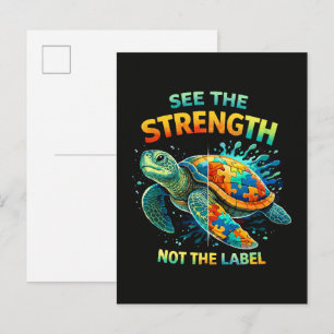 Postal De Anuncios Ver la Fuerza Tortuga Aceptación del Autismo