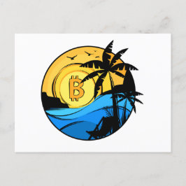 Postal De Anuncios Verano de Bitcoin - Moneda criptográfica