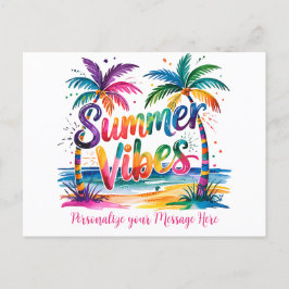 Postal De Anuncios Verano Vibes Tropical Palm Trees & Ocean Sunset