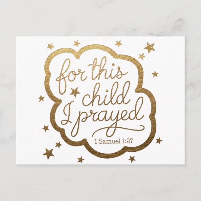 Postal De Anuncios Verso biblial de 1 Samuel 1:27 (Anverso)