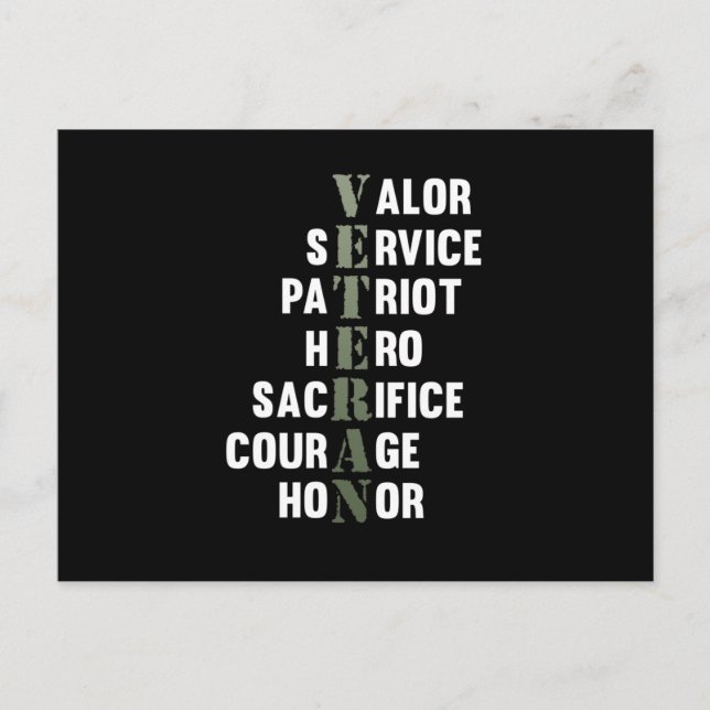 Postal De Anuncios Veteran Facts Happy Veterans Day Support Graphic (Anverso)