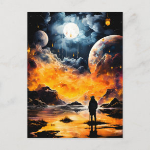 Postal De Anuncios Viajero Astronauta Horizonte Cósmico Viaje