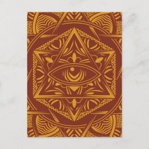 Postal De Anuncios Viajero Egipto Antiguo Ojo Mandala Vintage