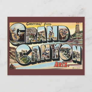 Postal De Anuncios Viajes Antiguos, Gran Cañón, Cambio de Dirección