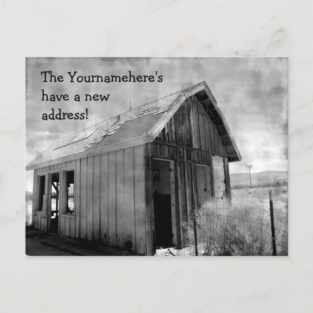 Postal De Anuncios Vieja cabaña nueva dirección (Anverso)