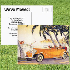 Postal De Anuncios Viejo Coche Antiguo Convertible Vintage, Cambio de