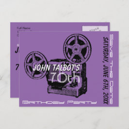 Postal De Anuncios Viejo proyector fiesta de cumpleaños número 70 Sav