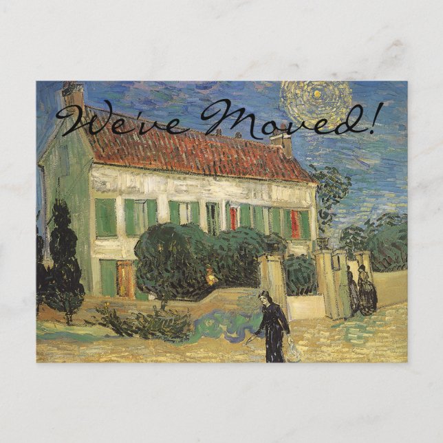 Postal De Anuncios Vincent van Gogh - Casa blanca por la noche (Anverso)