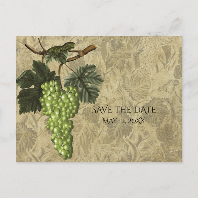 Postal De Anuncios Viñedo de Uvas Verdes Evento de Boda Guardar la Fe (Anverso)