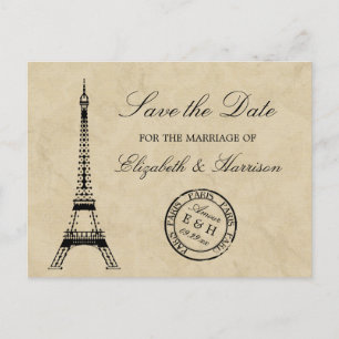 Postal De Anuncios Viñeta Torre Eiffel Paris Postmark Guardar La Fech