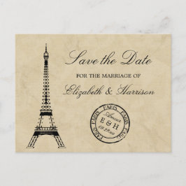 Postal De Anuncios Viñeta Torre Eiffel Paris Postmark Guardar La Fech