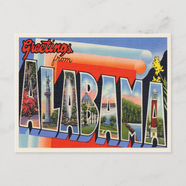 Postal De Anuncios Vintage Alabama (Anverso)