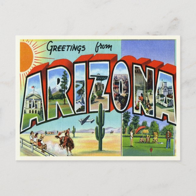 Postal De Anuncios Vintage Arizona (Anverso)