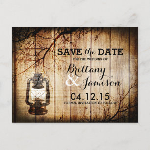Postal De Anuncios Vintage Barn Wood Lantern Rustic Save the Date