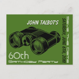 Postal De Anuncios Vintage Binoculars 60th Birthday Save the Date