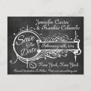 Postal De Anuncios Vintage Black Chalkboard Save The Date