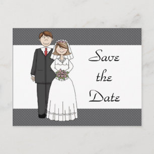 Postal De Anuncios Vintage Bride & Groom Save the Date