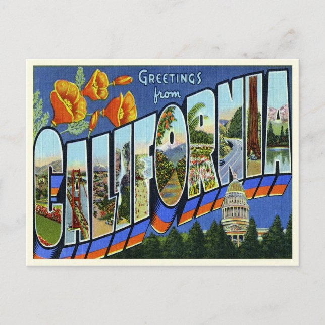 Postal De Anuncios Vintage California (Anverso)