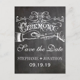 Postal De Anuncios Vintage de la ceremonia de Chalkboard Guardar la f