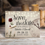 Postal De Anuncios Vintage Fairytale Wedding Save the Date<br><div class="desc">Vintage Candelabra & Clock Fairytale Wedding Salva las Invitaciones de fecha.</div>