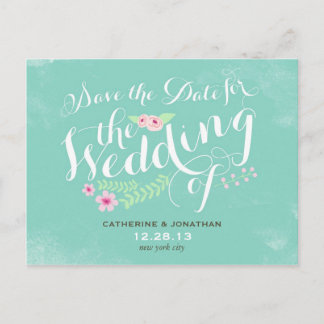 Postal De Anuncios Vintage Floral Affair Save the Date Postcard