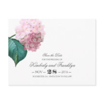 Vintage Floral Pink Hydrangea Guardar fecha
