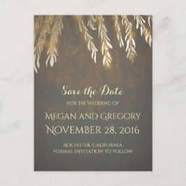 Postal De Anuncios Vintage Gold Willow Tree Save the Date