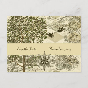 Postal De Anuncios Vintage Italiano Verdigris Save the Date