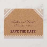 Vintage Lace Wine Cork Wedding GUARDAR LA FECHA