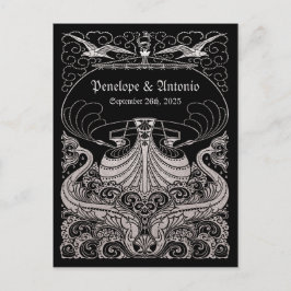 Postal De Anuncios Vintage Nautical Silver Foil Boda Save the Date