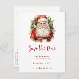 Postal De Anuncios Vintage Navidad Santa Claus Sonriendo