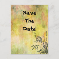 Vintage Pájaro Japonés Salva La Fecha