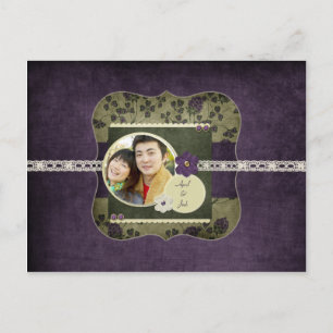 Postal De Anuncios Vintage Purple and Green Save the Date