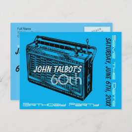 Postal De Anuncios Vintage Radio Fiesta de cumpleaños número 60 Save 