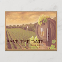 Postal De Anuncios Vintage Retro Vineyard Sunset Guardar La Fecha