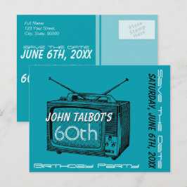 Postal De Anuncios Vintage TV 60th Birthday Save the Date