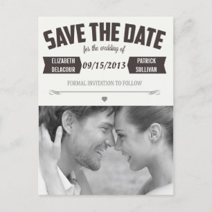 Postal De Anuncios Vintage Western Save the Date Photo Postcard