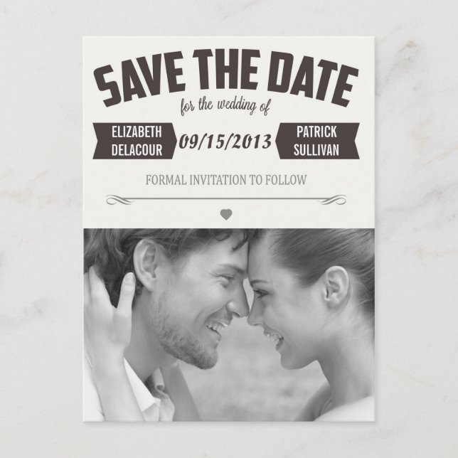 Postal De Anuncios Vintage Western Save the Date Photo Postcard (Anverso)